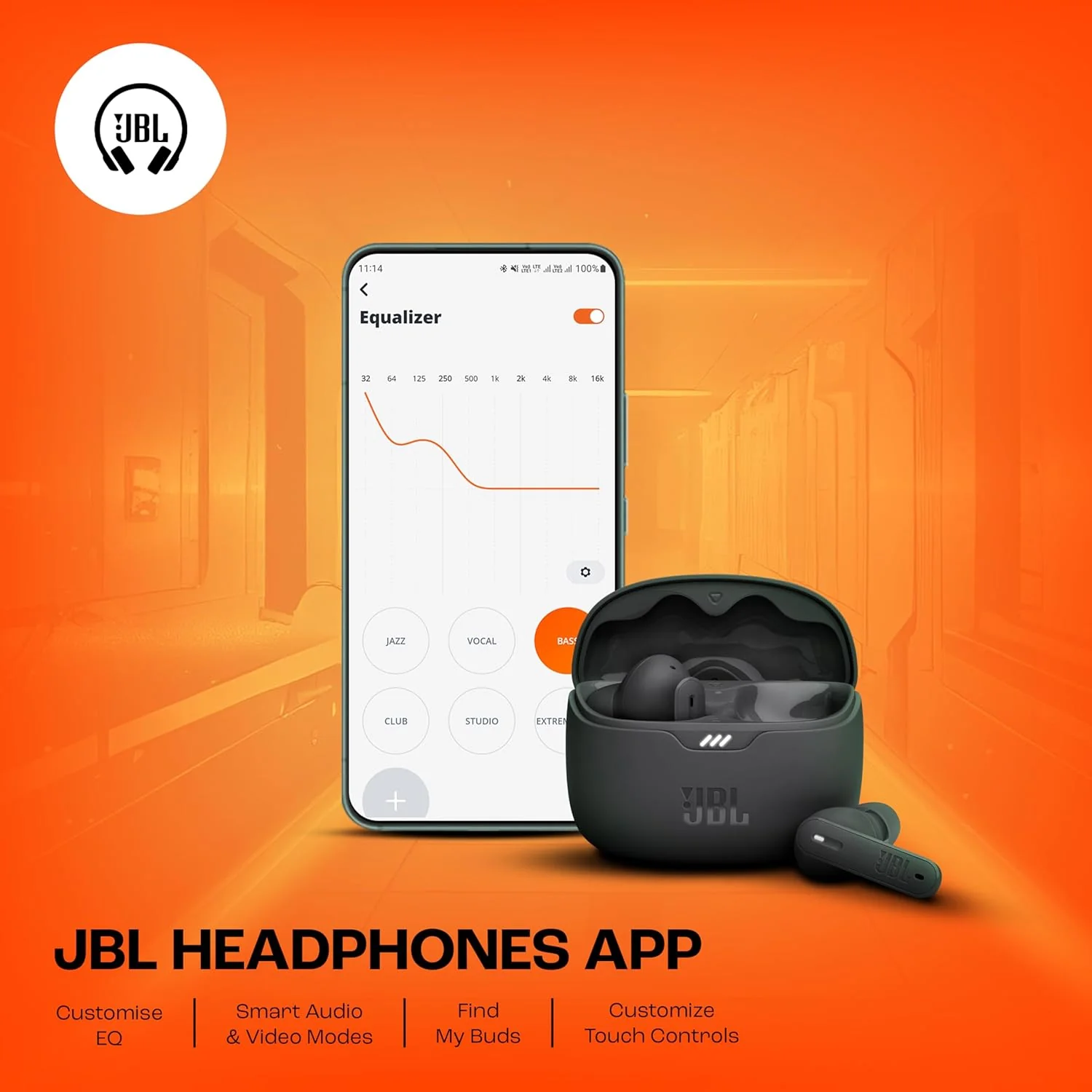 JBL New Launch Tune 245NC in Ear Wireless TWS ANC Earbuds (Black) - Image 2