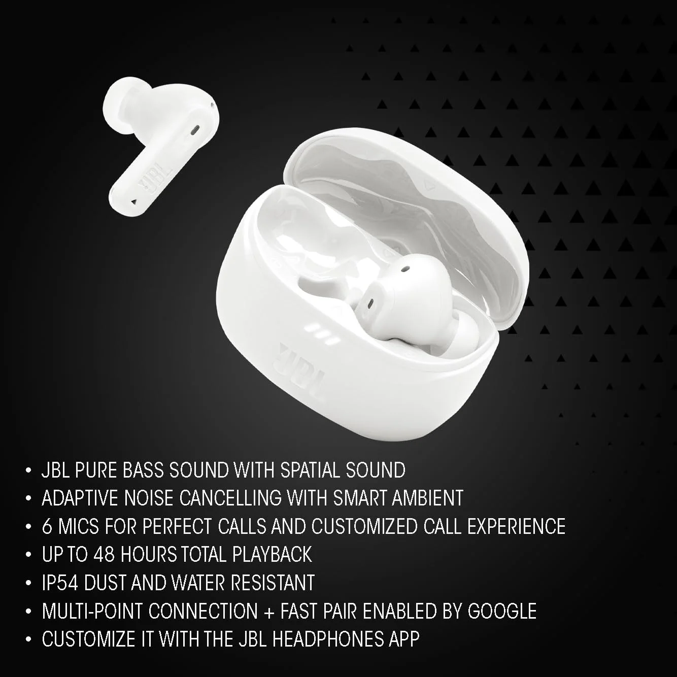 JBL New Launch Tune Beam 2 TWS, ANC Earbuds, 48Hr Playtime,Dual Connect, Ambient Aware, Relax Mode, Customized EQ with Headphones App, 6 Mics for Clear Calls, Spatial Sound, Personi-Fi 3.0 - Image 8