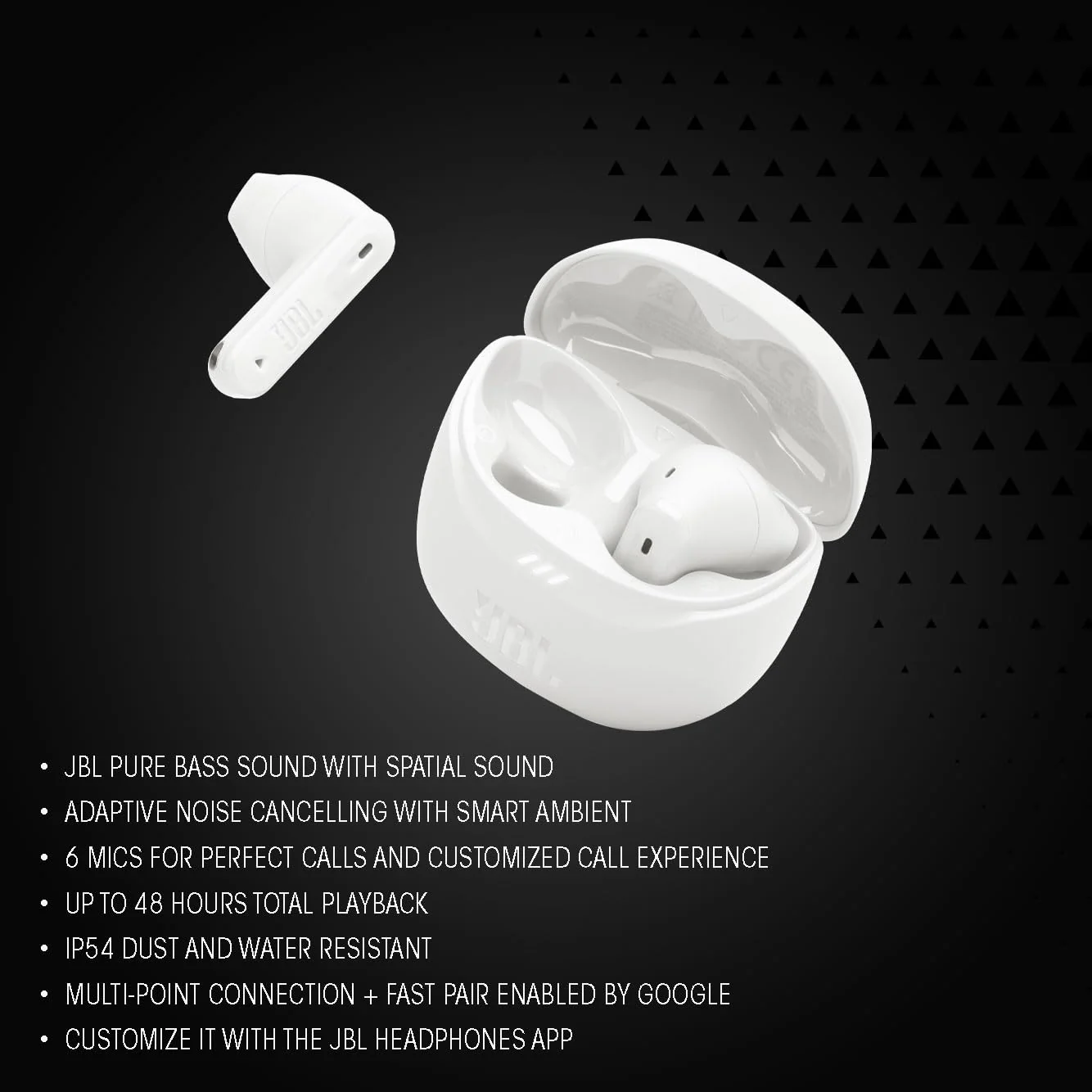 JBL New Launch Tune Flex 2 TWS, ANC Earbuds, 48Hr Playtime,Dual Connect, Ambient Aware, Relax Mode, Customized EQ with Headphones App, 6 Mics for Clear Calls, Spatial Sound, Personi-Fi 3.0 (Black) - Image 3