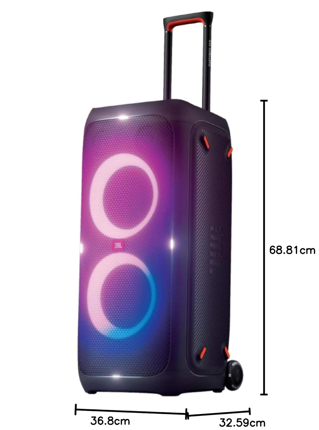 JBL Partybox 310 | Portable Bluetooth Party Speaker | 240W Monstrous Pro Sound | Dynamic Light Show | Backlit Panel | Telescopic Handle & Wheels | Guitar & Mic Support PartyBox App (Black) - Image 11