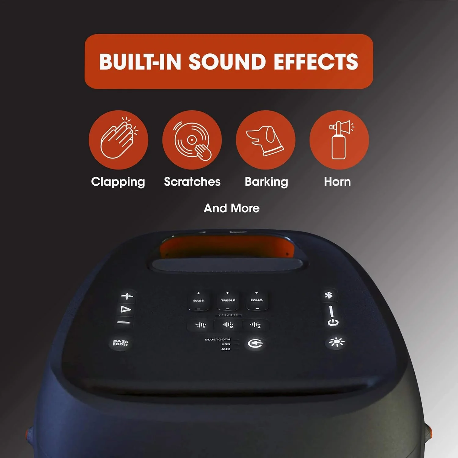 JBL Partybox 310 | Portable Bluetooth Party Speaker | 240W Monstrous Pro Sound | Dynamic Light Show | Backlit Panel | Telescopic Handle & Wheels | Guitar & Mic Support PartyBox App (Black) - Image 4