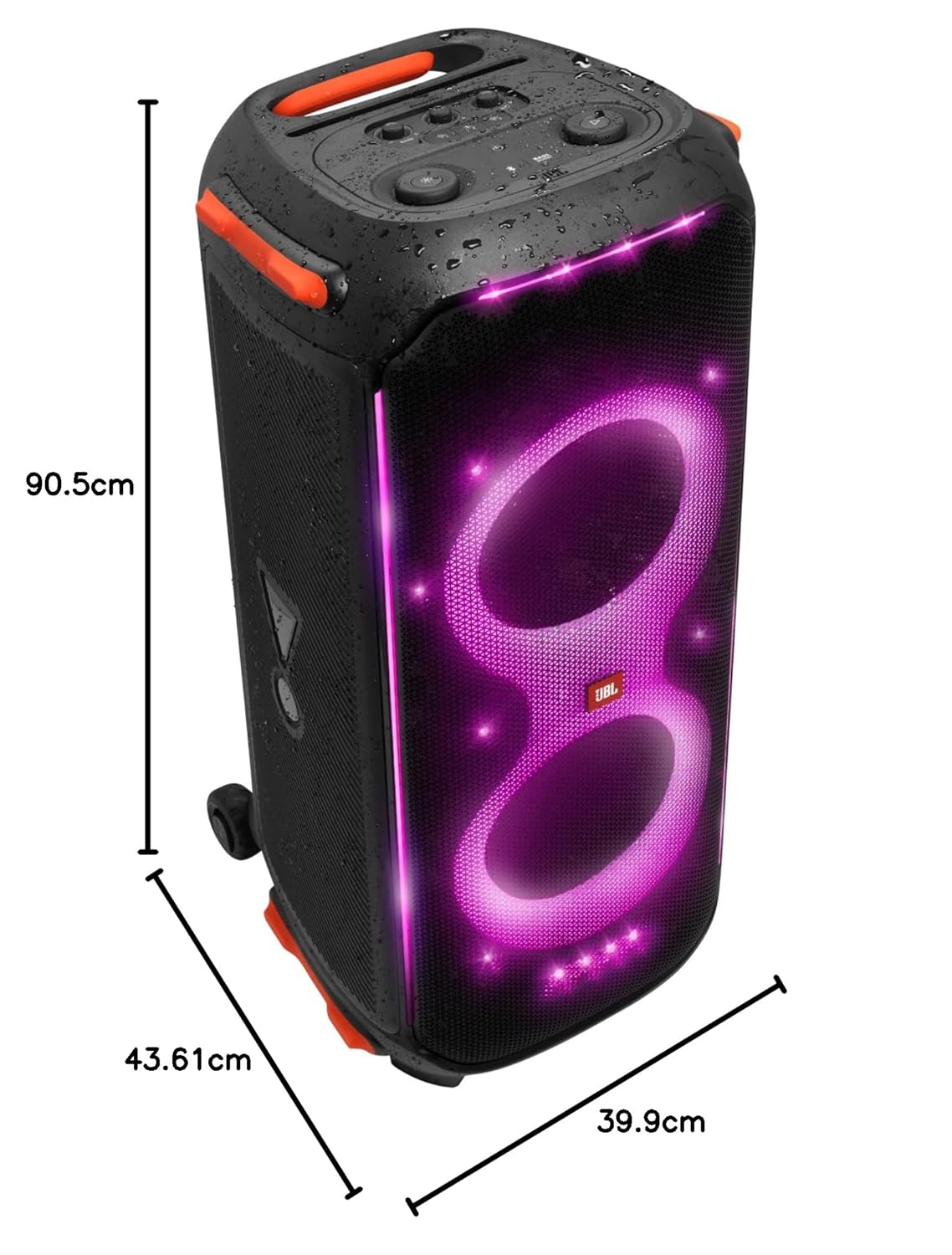JBL PartyBox 710 Bluetooth Party Speaker with Dynamic Music Synced Flashing Club Pattern Lightshow, Pro Sound, Splashproof, PartyBox App Personalisation,Guitar and Mic Input(800 Watt RMS, Black) - Image 3