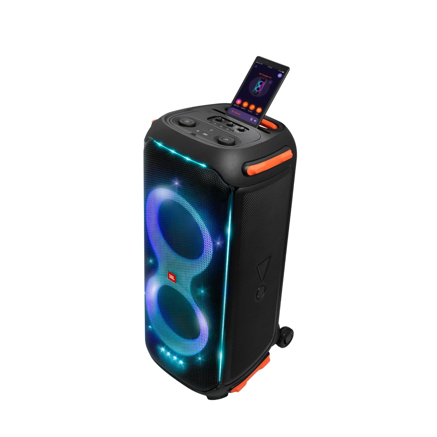 JBL PartyBox 710 Bluetooth Party Speaker with Dynamic Music Synced Flashing Club Pattern Lightshow, Pro Sound, Splashproof, PartyBox App Personalisation,Guitar and Mic Input(800 Watt RMS, Black) - Image 9