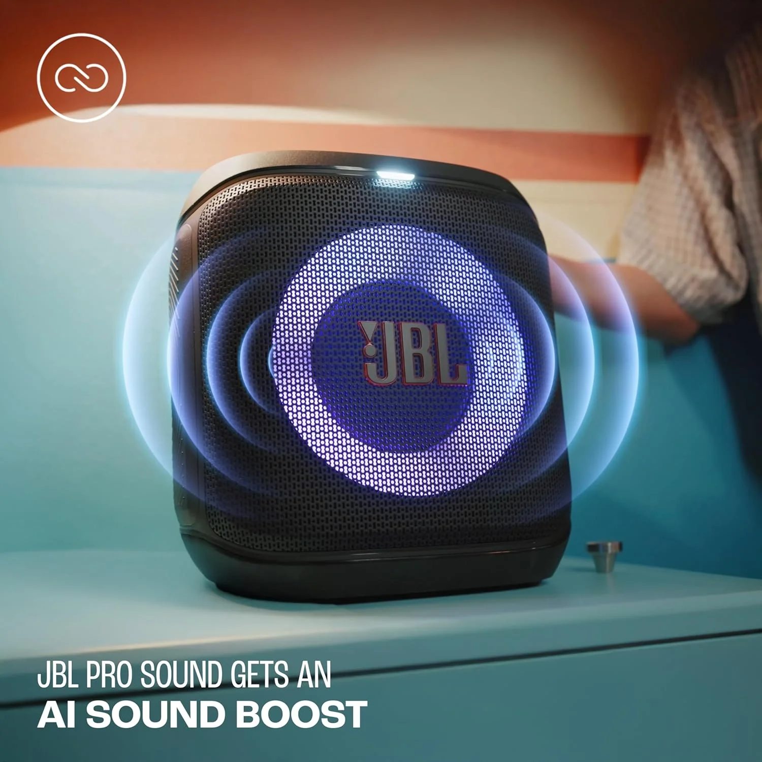 JBL Partybox Encore Essential 2 Wireless Bluetooth Party Speaker, AI Sound Boost, Dynamic Light Show, Upto 15Hrs Playtime, Multi-Speaker Connection by Auracast, Guitar & Mic Inputs, PartyBox App-Black - Image 8