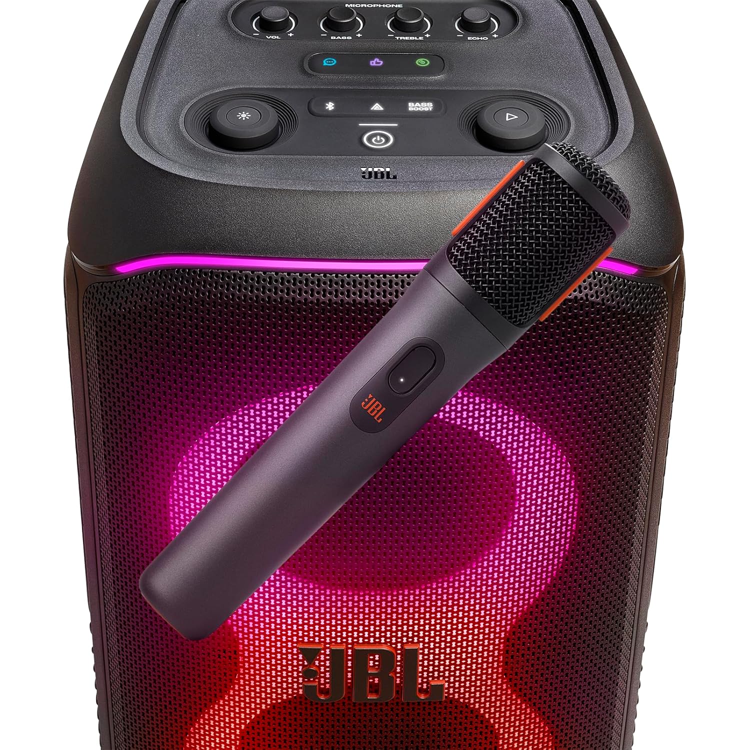 JBL Partybox Wireless Microphone for JBL Partybox Speakers with Wireless Dongle, Stable 2.4GHz Connection, Up to 20 Hours Playtime, 2 Mics in The Box (Black) - Image 6