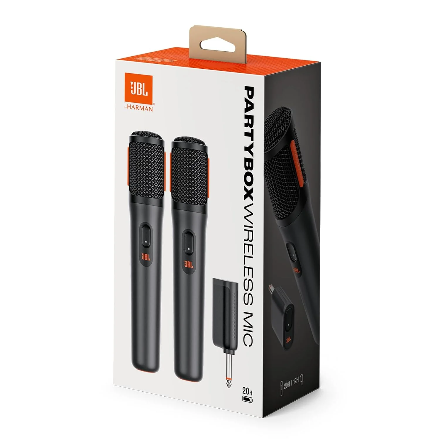 JBL Partybox Wireless Microphone for JBL Partybox Speakers with Wireless Dongle, Stable 2.4GHz Connection, Up to 20 Hours Playtime, 2 Mics in The Box (Black) - Image 9