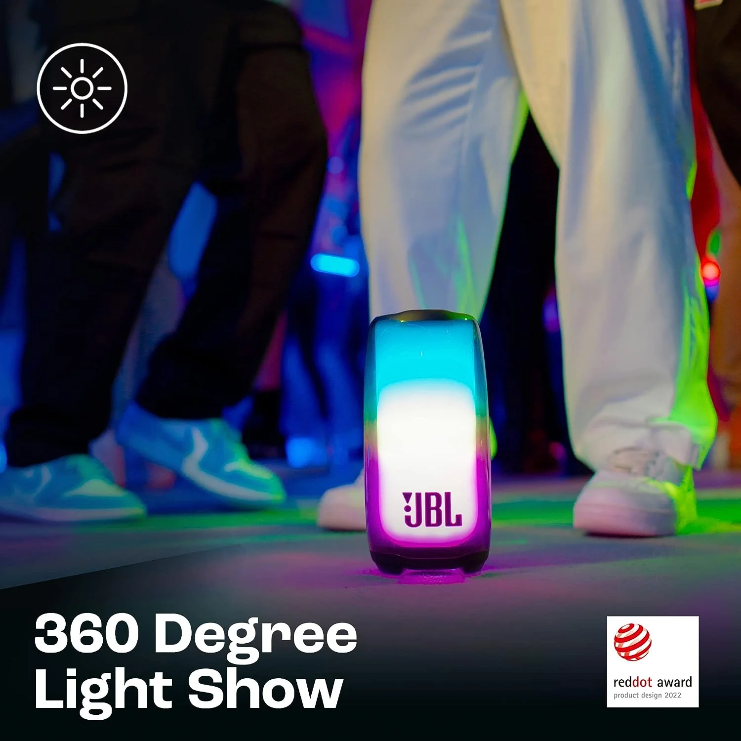JBL Pulse 5, Wireless Portable Bluetooth Speaker, 40 Watt, Customized 360° Lightshow Portable App, Pro Sound, Deep Bass, 12 Hours Playtime, PartyBoost, IP67 Waterproof & Dustproof - Image 2