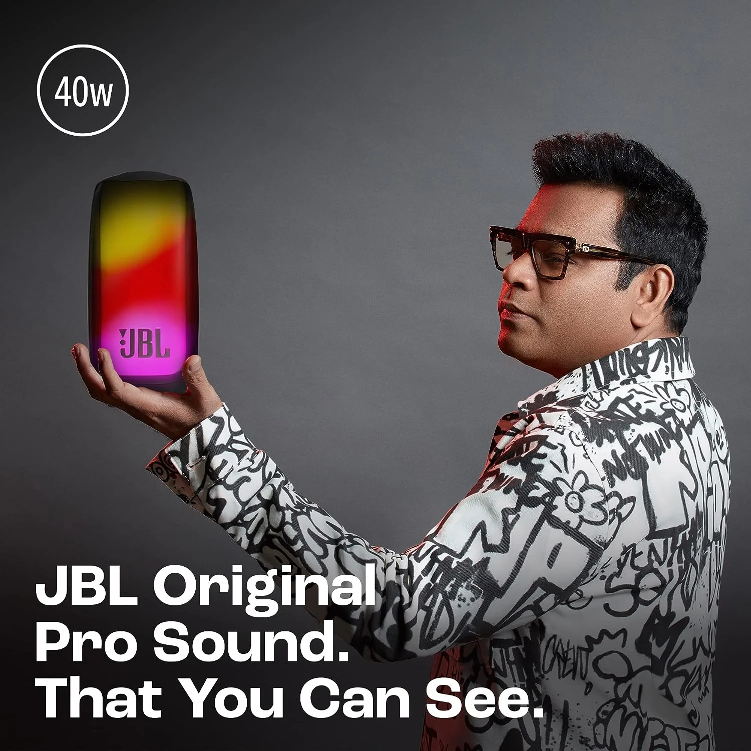 JBL Pulse 5, Wireless Portable Bluetooth Speaker, 40 Watt, Customized 360° Lightshow Portable App, Pro Sound, Deep Bass, 12 Hours Playtime, PartyBoost, IP67 Waterproof & Dustproof - Image 4