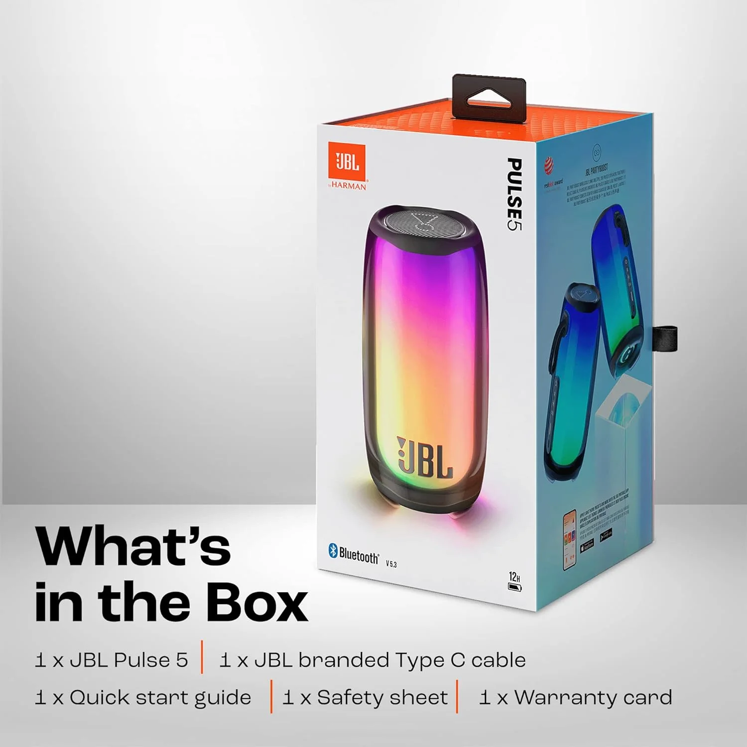 JBL Pulse 5, Wireless Portable Bluetooth Speaker, 40 Watt, Customized 360° Lightshow Portable App, Pro Sound, Deep Bass, 12 Hours Playtime, PartyBoost, IP67 Waterproof & Dustproof - Image 7