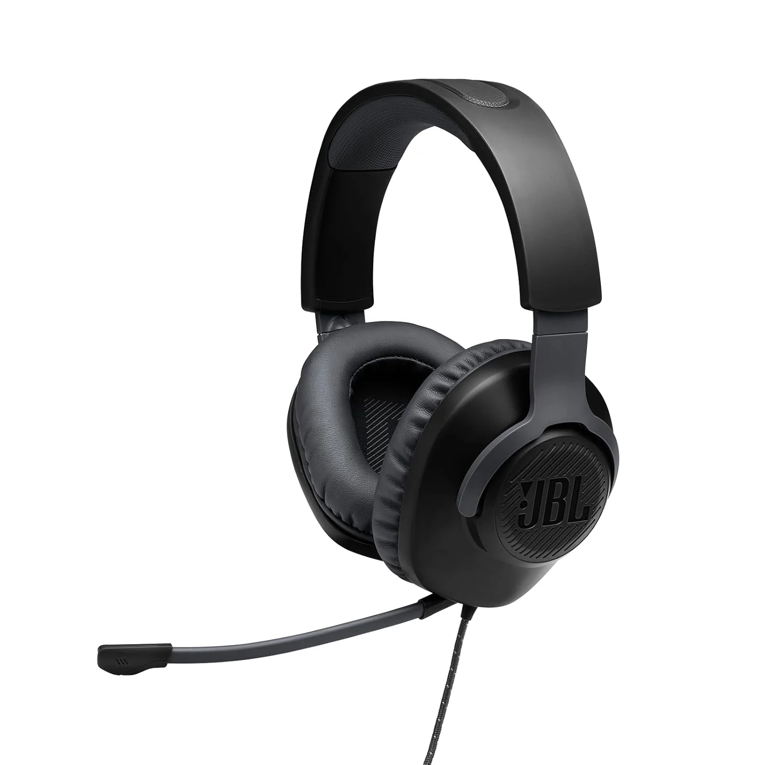 JBL Quantum 100 Wired Over Ear Gaming Headphones with Mic, 40mm Realistic Dynamic Drivers, Detachable Boom Mic, 1kHz Sensitivity, Memory Foam Cushioning, PC/Mobile/PS/Xbox/Nintendo/VR Compatible