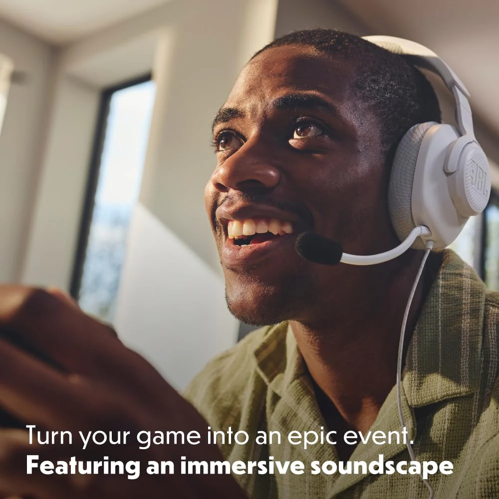 JBL Quantum 100M2 Wired Gaming Headphones, Supports Windows sonic spatial audio, 40mm Realistic Dynamic Drivers, Omnidirectional Detachable Mic, Breathable Memory Foam cushions, PC/Xbox/PS/3.5mm - Image 6