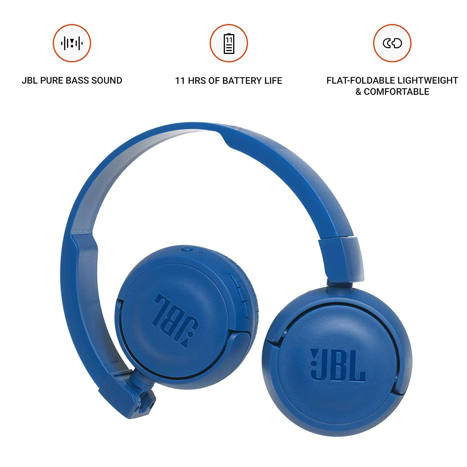 JBL T460BT Extra Bass Wireless On-Ear Headphones with 11 Hours Playtime & Mic - Image 2