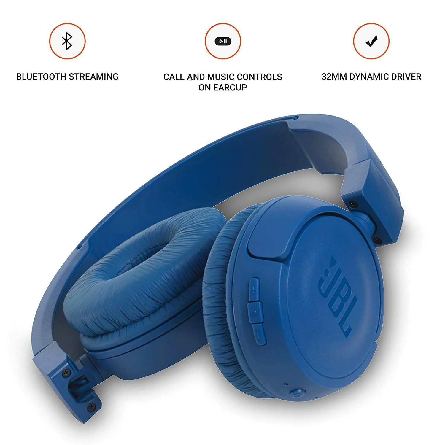 JBL T460BT Extra Bass Wireless On-Ear Headphones with 11 Hours Playtime & Mic - Image 3