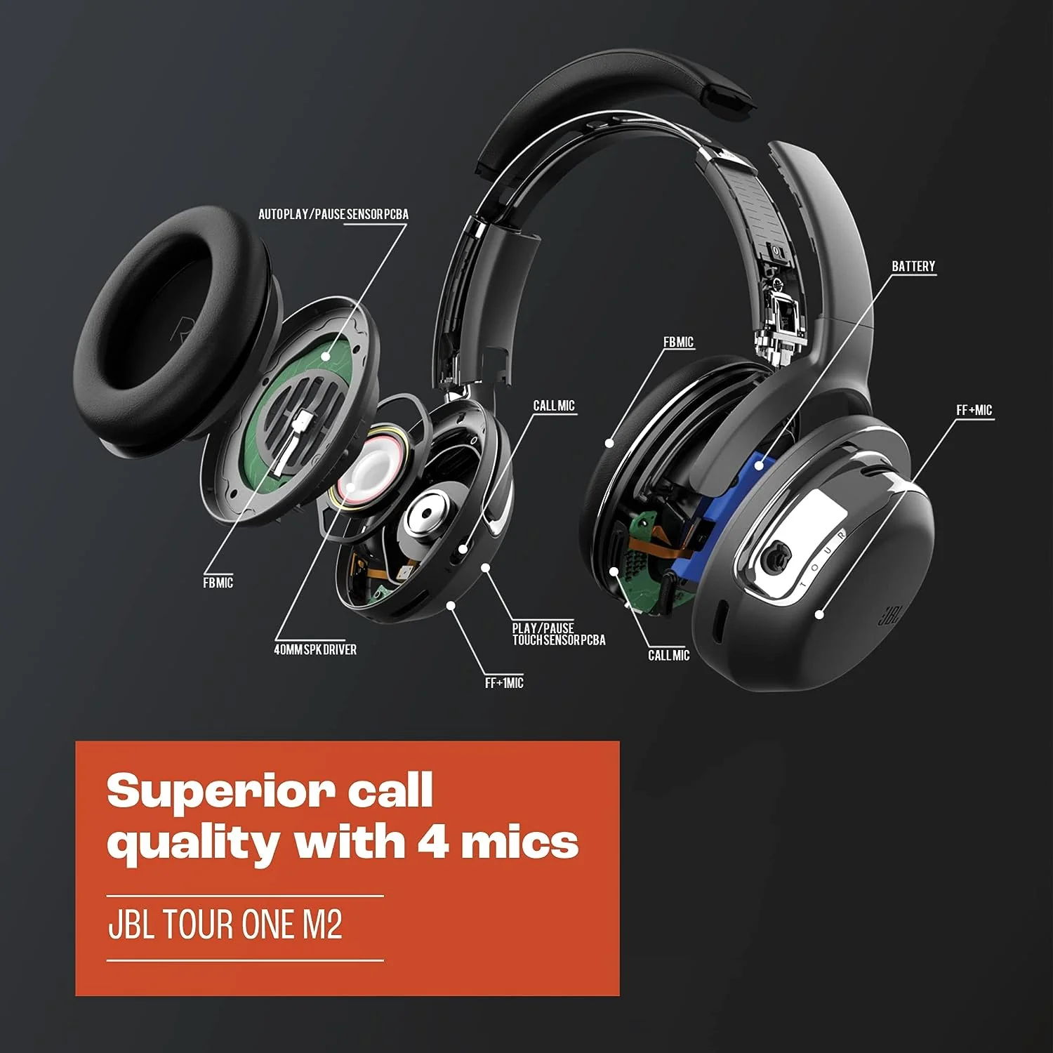 JBL Tour One M2 Adaptive Noise Cancelling Over-Ear Headphones - Image 8
