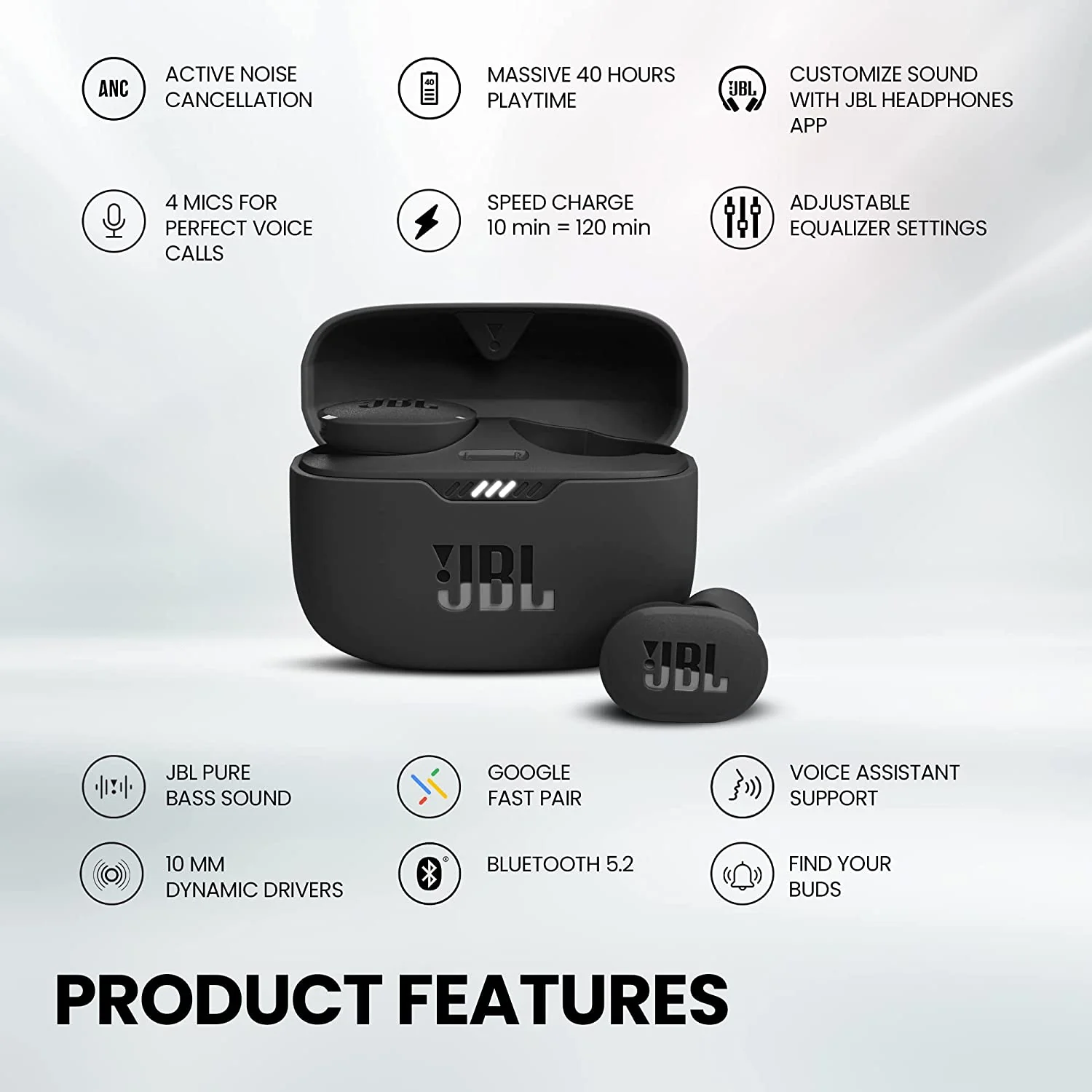 JBL Tune 130NC True Wireless in Ear Earbuds Active Noise Cancellation (Upto 40dB) - Image 2