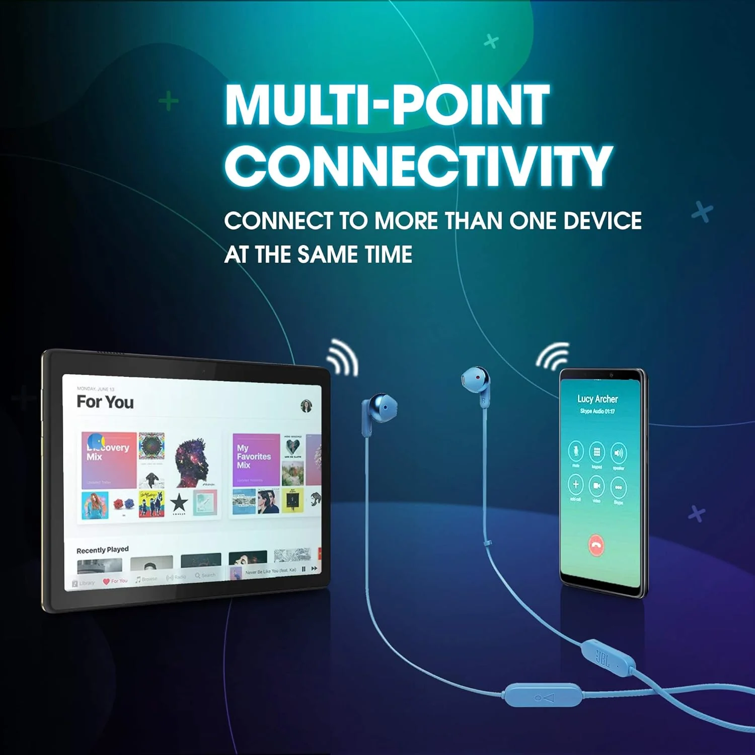 JBL Tune 215BT, 16 Hrs Playtime with Quick Charge, in Ear Bluetooth Wireless Earphones with Mic, 12.5mm Premium Earbuds with Pure Bass, BT 5.0, Dual Pairing, Type C & Voice Assistant Support - Image 5