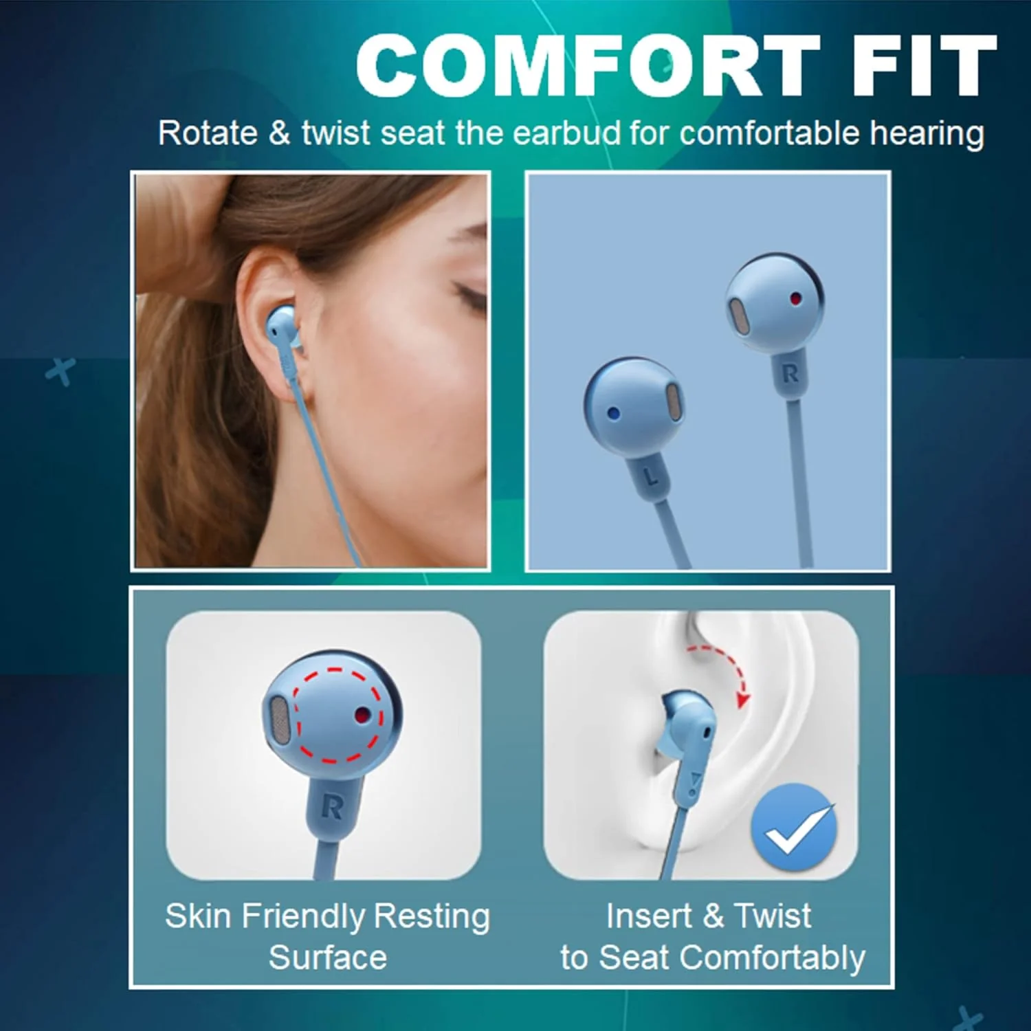JBL Tune 215BT, 16 Hrs Playtime with Quick Charge, in Ear Bluetooth Wireless Earphones with Mic, 12.5mm Premium Earbuds with Pure Bass, BT 5.0, Dual Pairing, Type C & Voice Assistant Support - Image 6