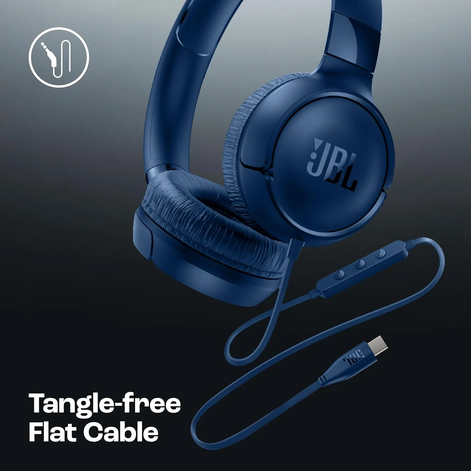 JBL Tune 520C On Ear Type C Wired Headphone, Pure Bass Sound,3-Button Remote with Microphone,Comfort Fit and Foldable Design(Blue) - Image 8