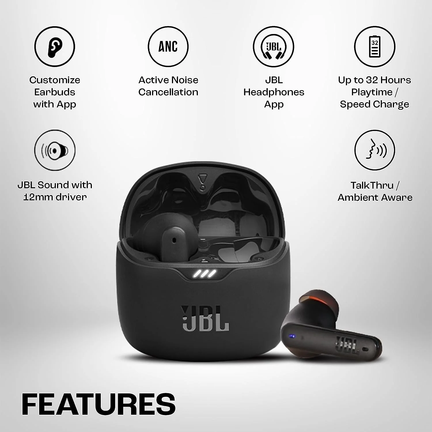 JBL Tune Wireless ANC Earbuds (TWS) with Mic - Image 4