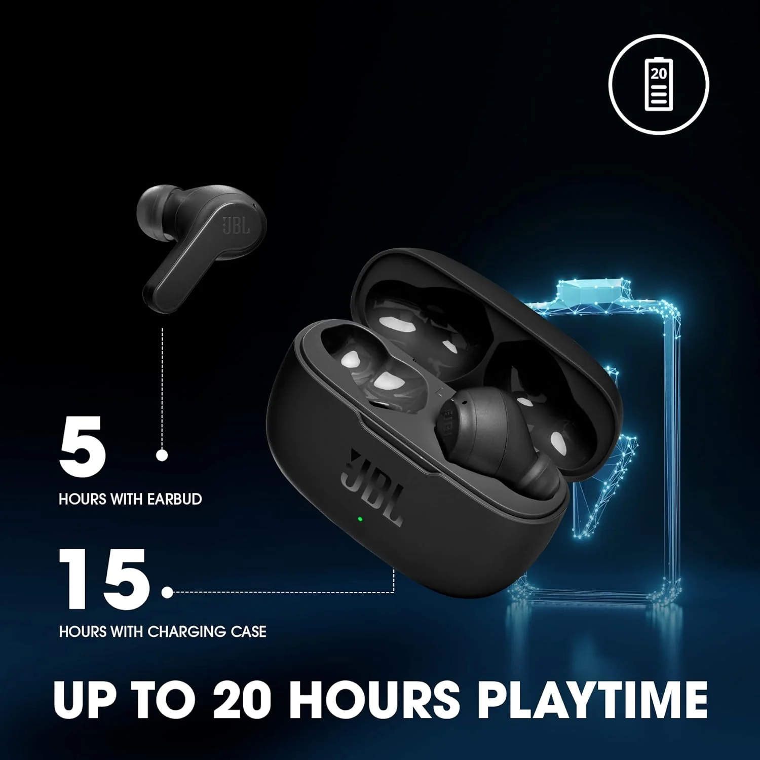 JBL Wave 200 in Ear TWS Earbuds with Mic - Image 3