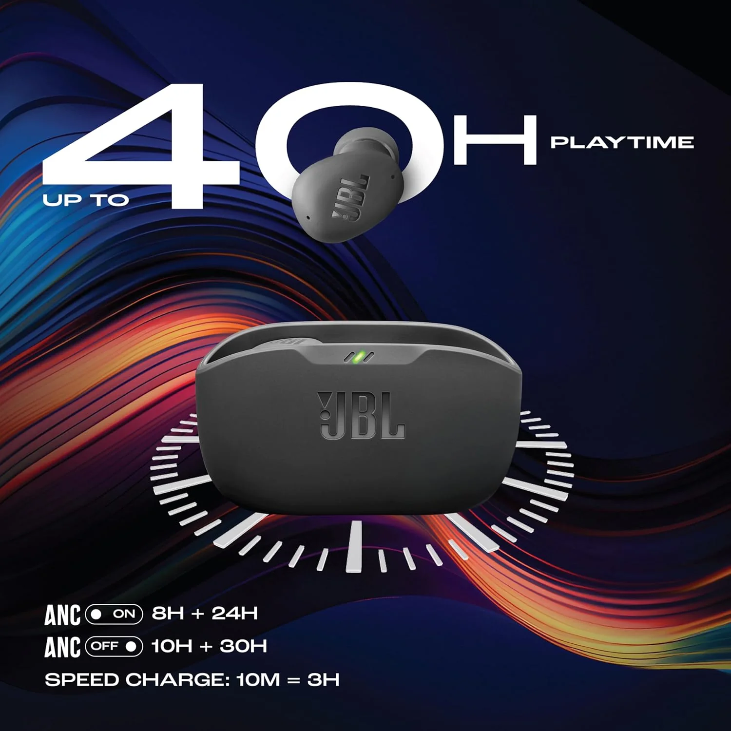 JBL Wave Buds 2, TWS Bluetooth v5.3 in Ear Earbuds with ANC, Smart Ambient, Extreme Bass & Relax Mode, Multi Connect, Speed Charge, Fast Pair, 40H Playtime, 4 Mics, IP54 - Image 9