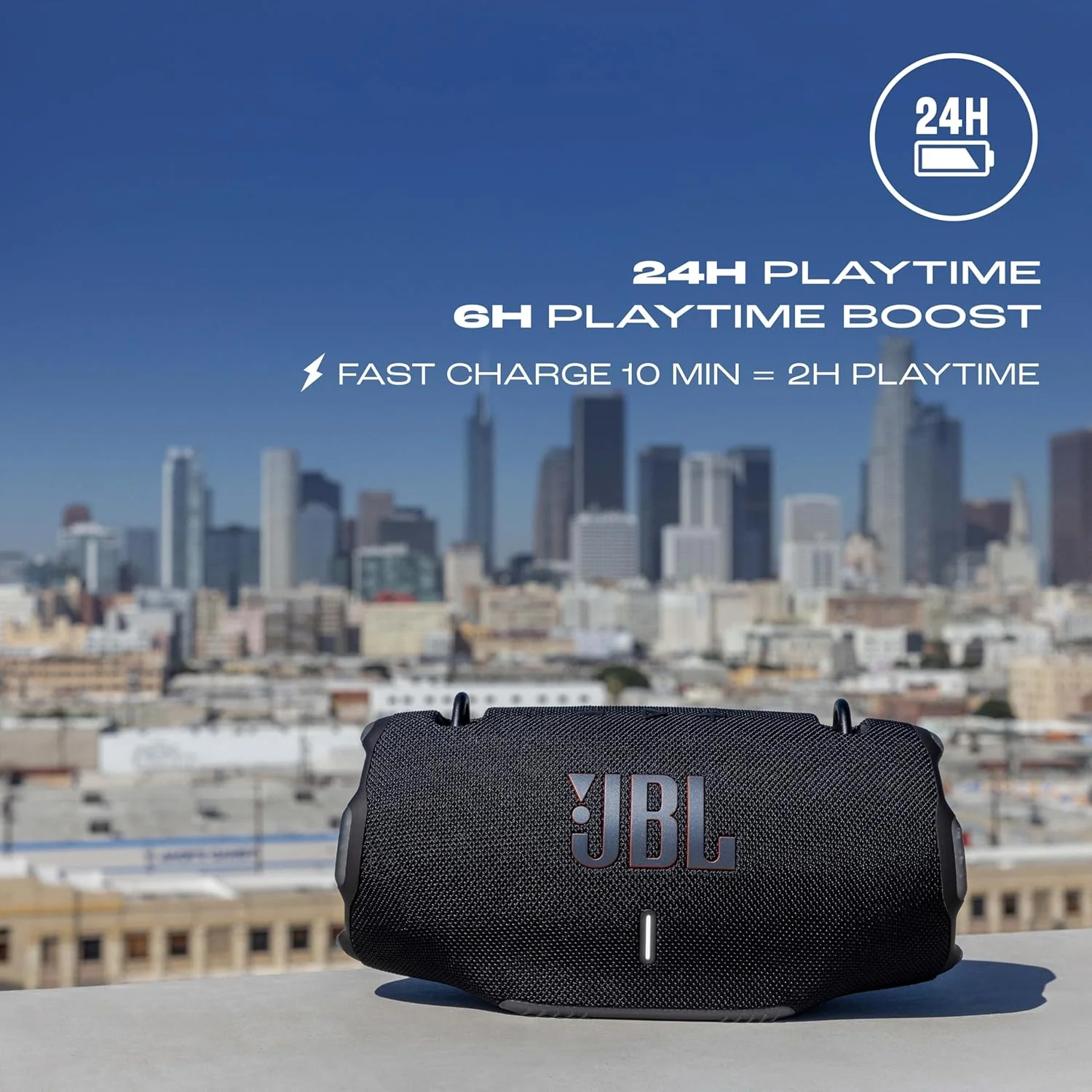 JBL Xtreme 4 Portable Bluetooth Speaker, ProSound with Powerful Bass Radiators, AI Sound Boost, Built-in Powerbank, Multispeaker Connection by Auracast, IP67, Replacable Battery, Fast Charging (Black) - Image 3