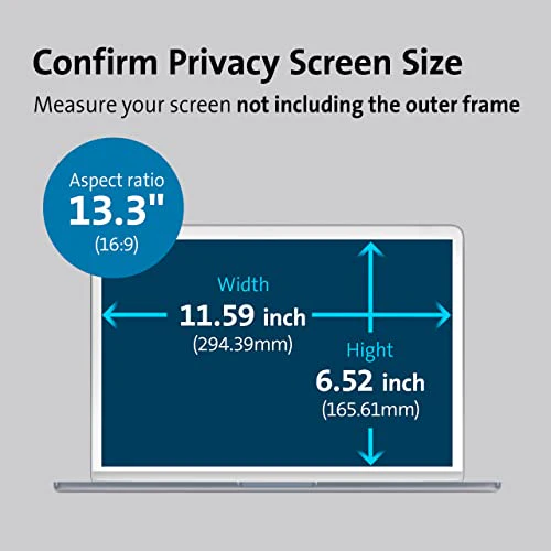 Kensington 13.3" MagPro™ (16:9) Magnetic Laptop Privacy Screen, Patented Design, Anti Scratch & Glare, Blue Light Reduction, Reversible Viewing - Matte/Gloss(K58351WW) - Image 6