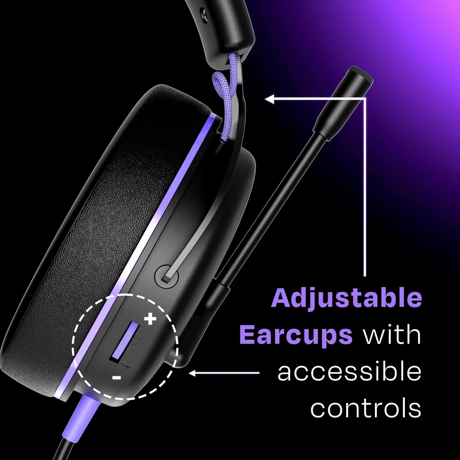 Kreo Beluga V2 Wired Gaming Headphone with Flip to Mute Mic, 50mm Oraphene Drivers, 3.5mm Jack, Memory Foam Earpads, Lightweight Aluminum Build and Compatible with PC, PlayStation, Mobile - Image 7