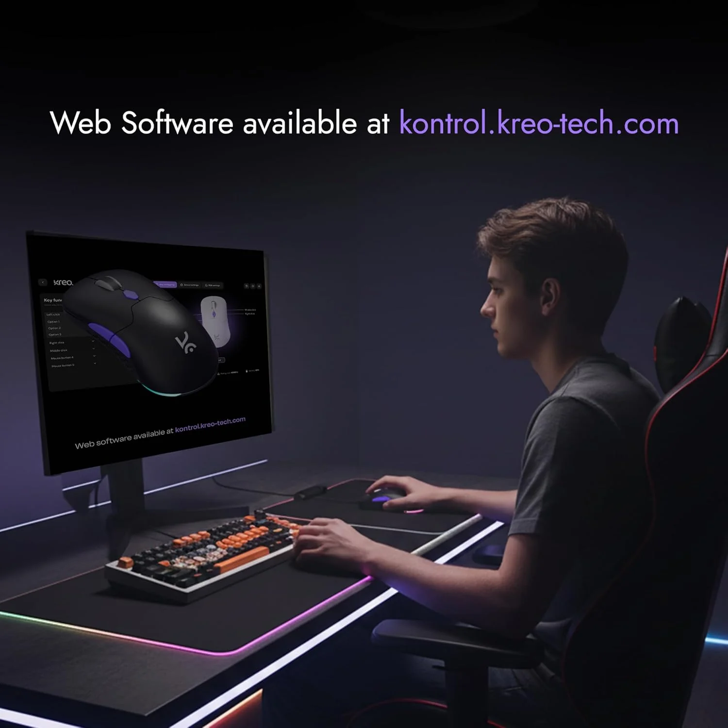 Kreo Chimera V2 Wireless Gaming Mouse with Hot-swappable Switches, Dual Magnetic Shells, 6 Programmable Buttons, Triple-Mode Connectivity & Adjustable - Image 4