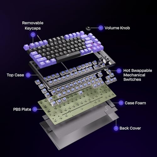 Kreo Hive 75 Mechanical Gaming Keyboard with Per-Key RGB Backlight, Hot-Swappable Switches, Anti-Ghosting Keys and Detachable USB-C Cable - Image 6