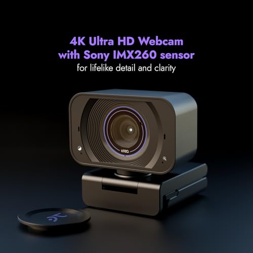 Kreo Owl 4K PRO Webcam with IMX260 Sensor, 4K 30FPS, 1080p 60FPS, Touch Controls, Autofocus, Dual Mics, Magnetic Privacy Cover, USB Plug & Play, Wide Angle, for PC/Laptop, Windows, Mac, Android - Image 2