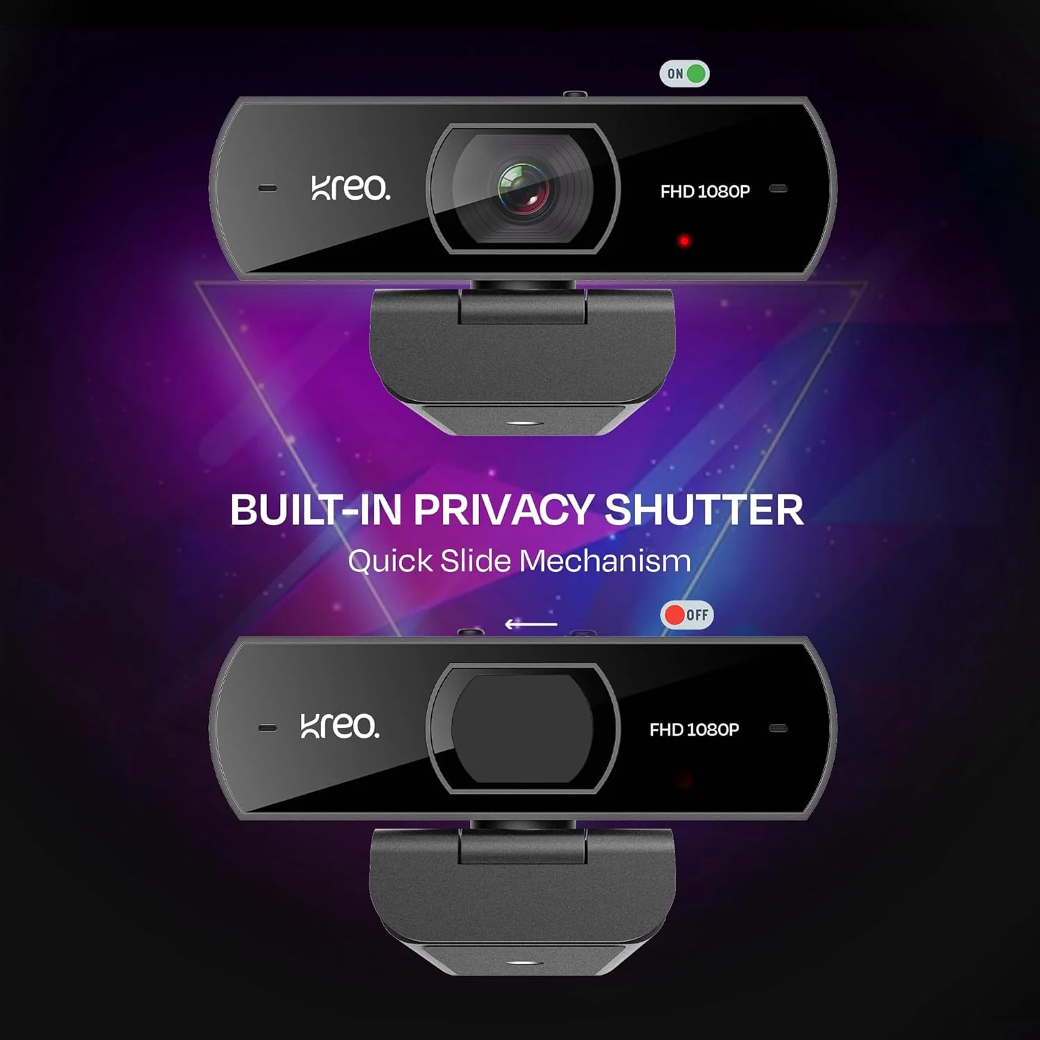 Kreo Owl Full HD 1080P 60 FPS Webcam with Auto-Focus and Built-in Dual Digital Mic, Plug and Play Setup for Video Call, Streaming, YouTube and More, Built-in Privacy Shutter with 360 Rotation (Black) - Image 6