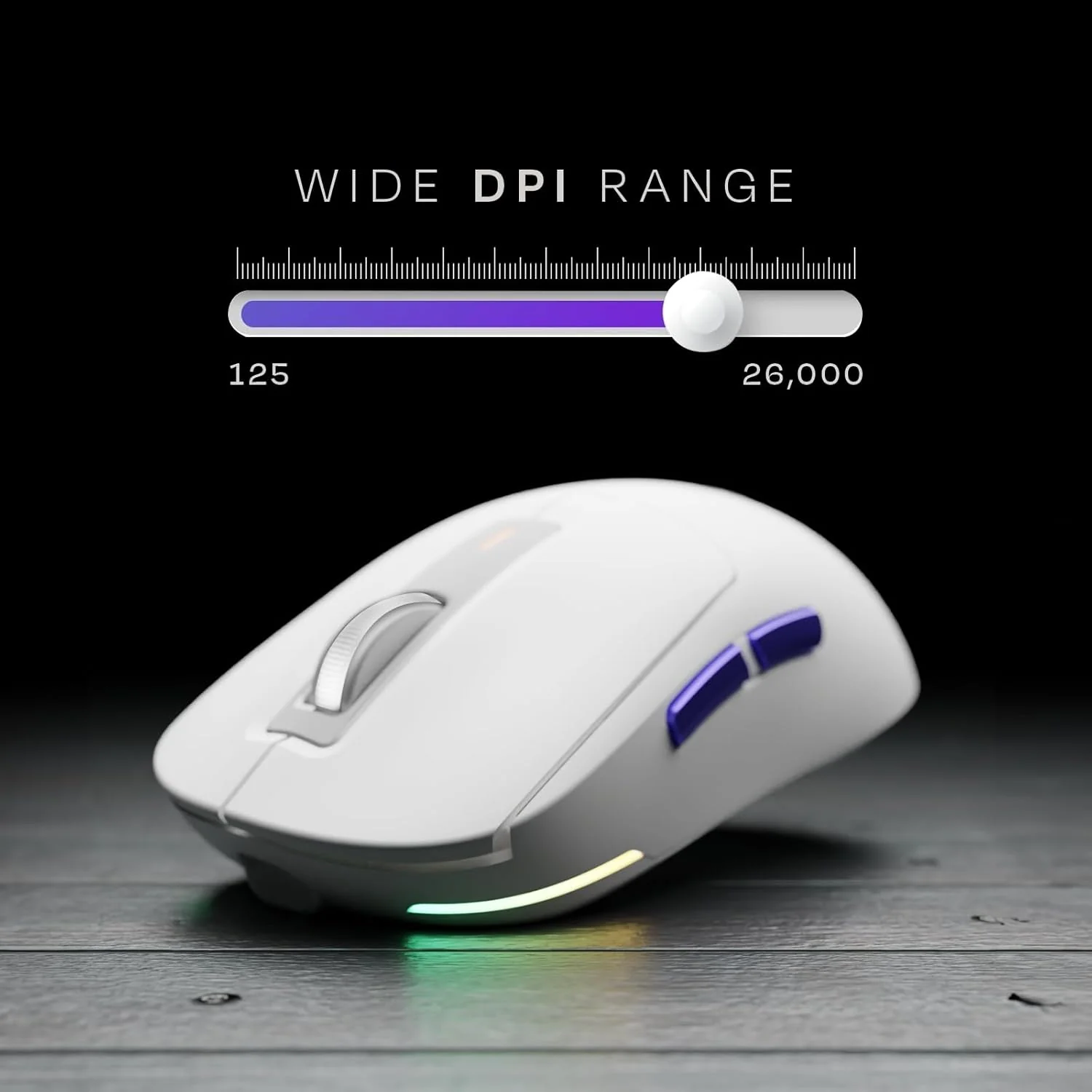 Kreo Pegasus 58 GMS Ultra Lightweight Wireless Gaming Mouse, Top PixArt Sensor, 6 Programmable Buttons, Bluetooth, 2.4GHz Connectivity Gaming Mouse, DPI Upto 26000, Software Included (White) - Image 4