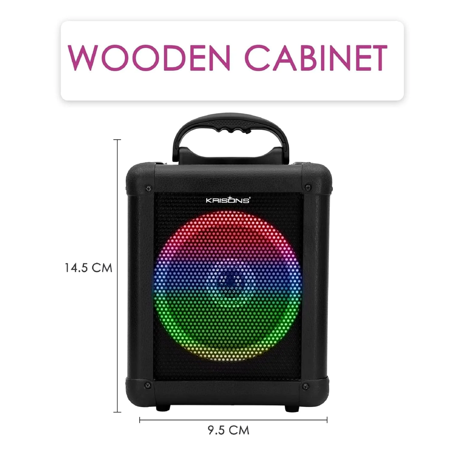 Krison Newly Launched Qube Bluetooth Party Speaker 80W| Karaoke Wirelss Mic| Portable Trolley Outdoor Speaker|Inbuilt Battery Upto 6 Hours Playtime| Aux/TF/USB/8" Driver - Image 2