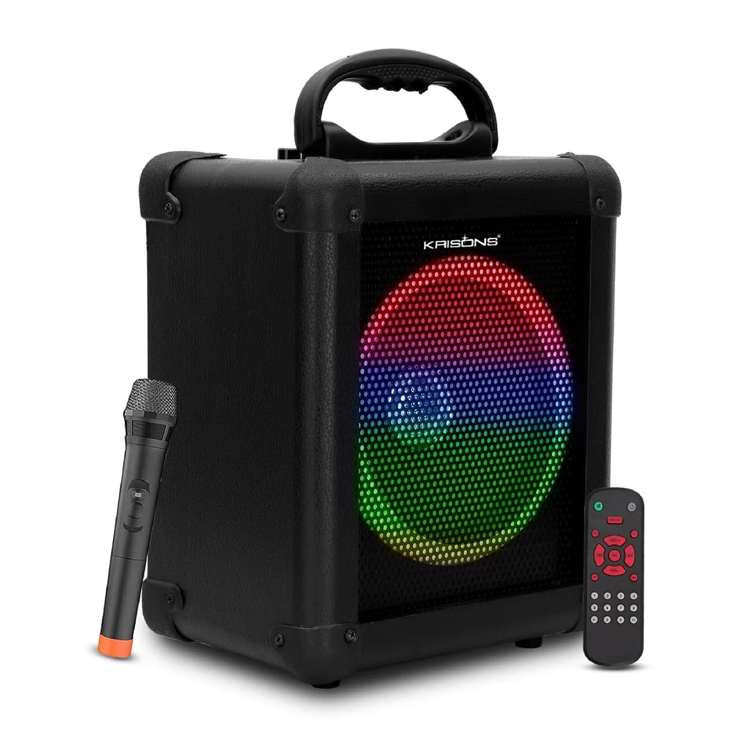 Krison Newly Launched Qube Bluetooth Party Speaker 80W| Karaoke Wirelss Mic| Portable Trolley Outdoor Speaker|Inbuilt Battery Upto 6 Hours Playtime| Aux/TF/USB/8" Driver - Image 6