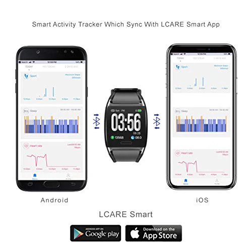 LCARE Watch Activity Tracker, Heart Rate Monitor, Smart Activity Tracker, Alert for Android and iPhone (Black) - Image 4