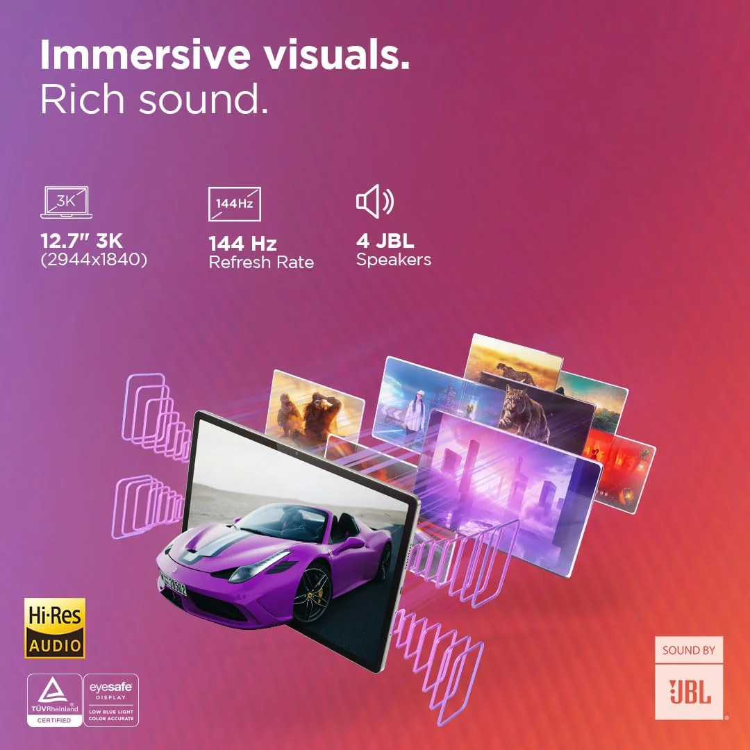 Lenovo Idea Tab Pro Smartchoice Matte Edition with Paper-Like 12.7" 3K Display & Pen Plus|144Hz Refresh|8GB RAM, 256GB ROM|AI-Enabled|MediaTek Dimensity 8300|4 JBL Speakers |45W Charger|1Year ADP Free - Image 3