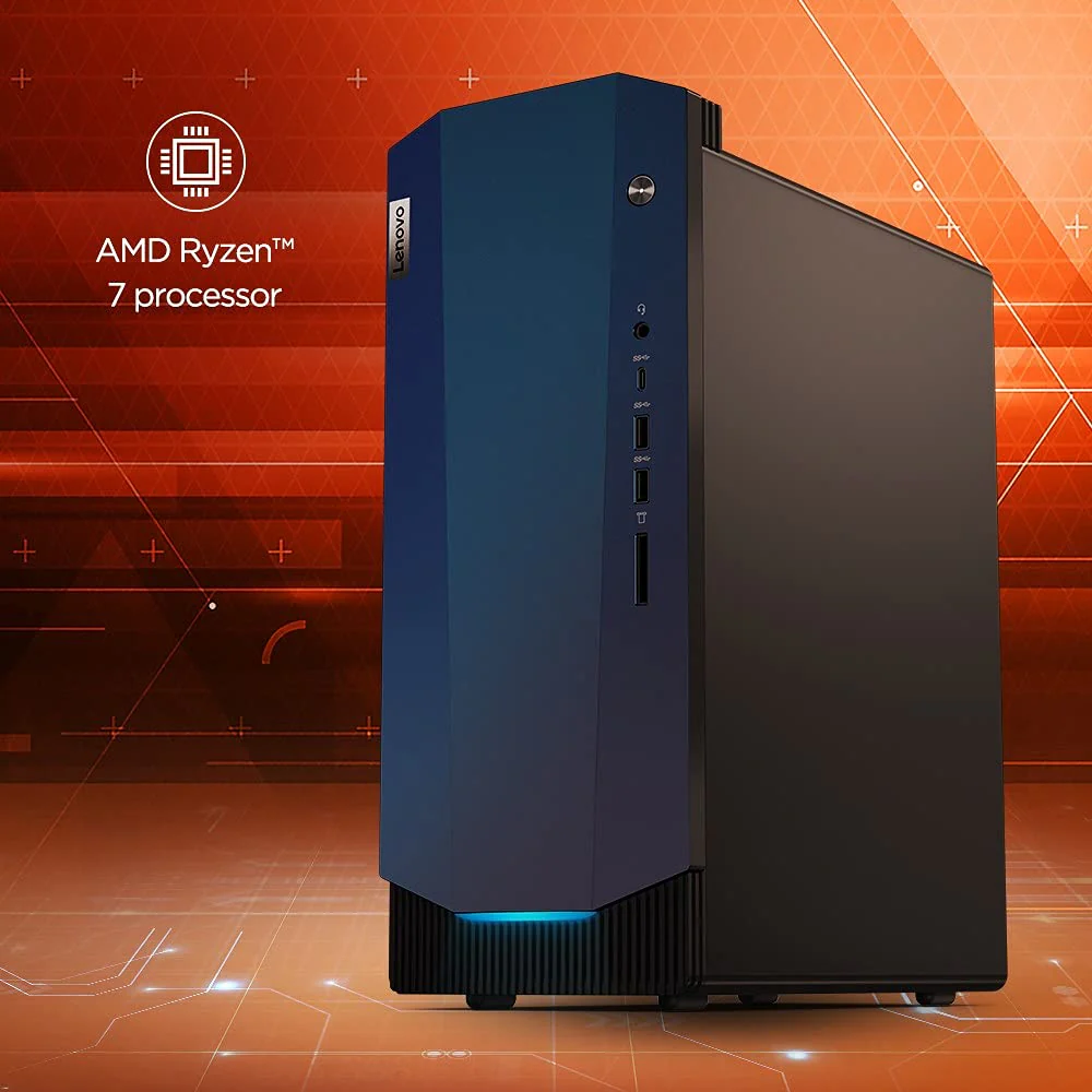 Lenovo IdeaCentre G5 Gaming Desktop (AMD Ryzen 7 3700X/8GB/1TB HDD + 256GB SSD/Windows 10/Integrated Graphics), Raven Black - Image 4