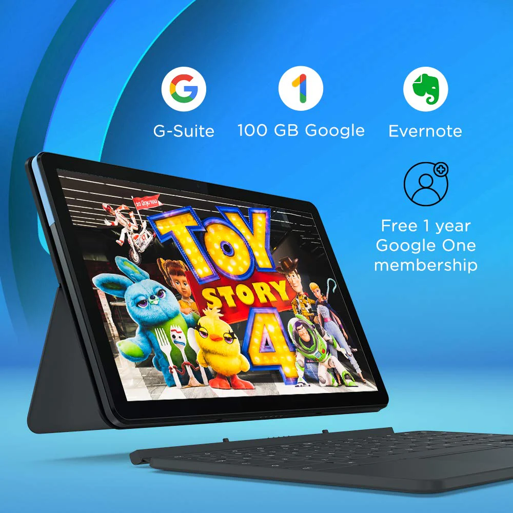 Lenovo Ideapad Duet Chromebook Tablet 25.65 cm (10.1 inch, 4 GB, 128 GB, Wi-Fi Only), Ice Blue, Iron Grey - Image 7
