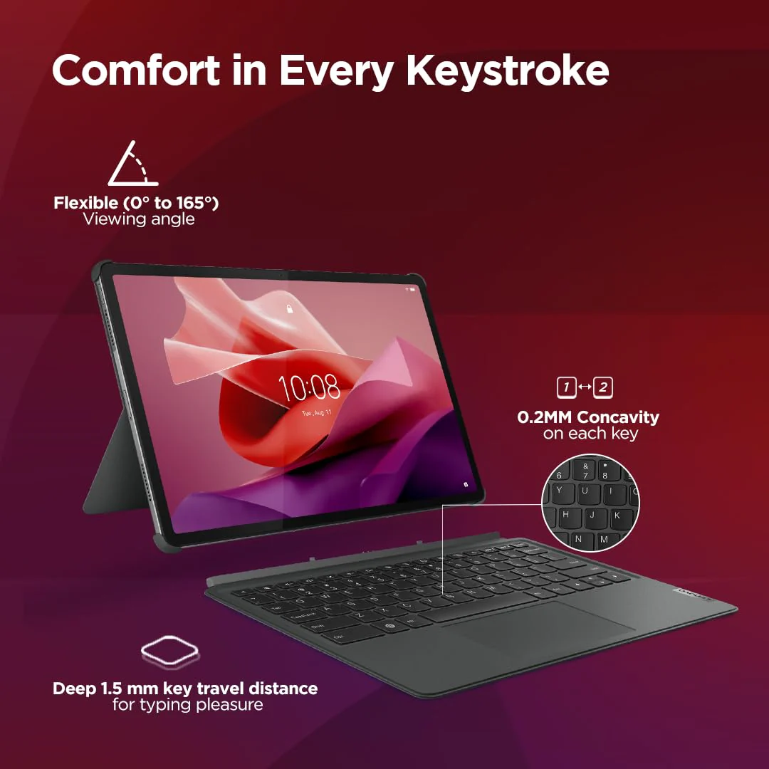 Lenovo Original Tab P12 Keyboard Detachable, 3-Point Pogo-Pin Connectors Wireless Keyboard with Trackpad/Touchpad Tablet (Ultra-Thin, Productivity Enabling Hot Keys (Suitable for Tab P12, Zg38C05230)) - Image 5