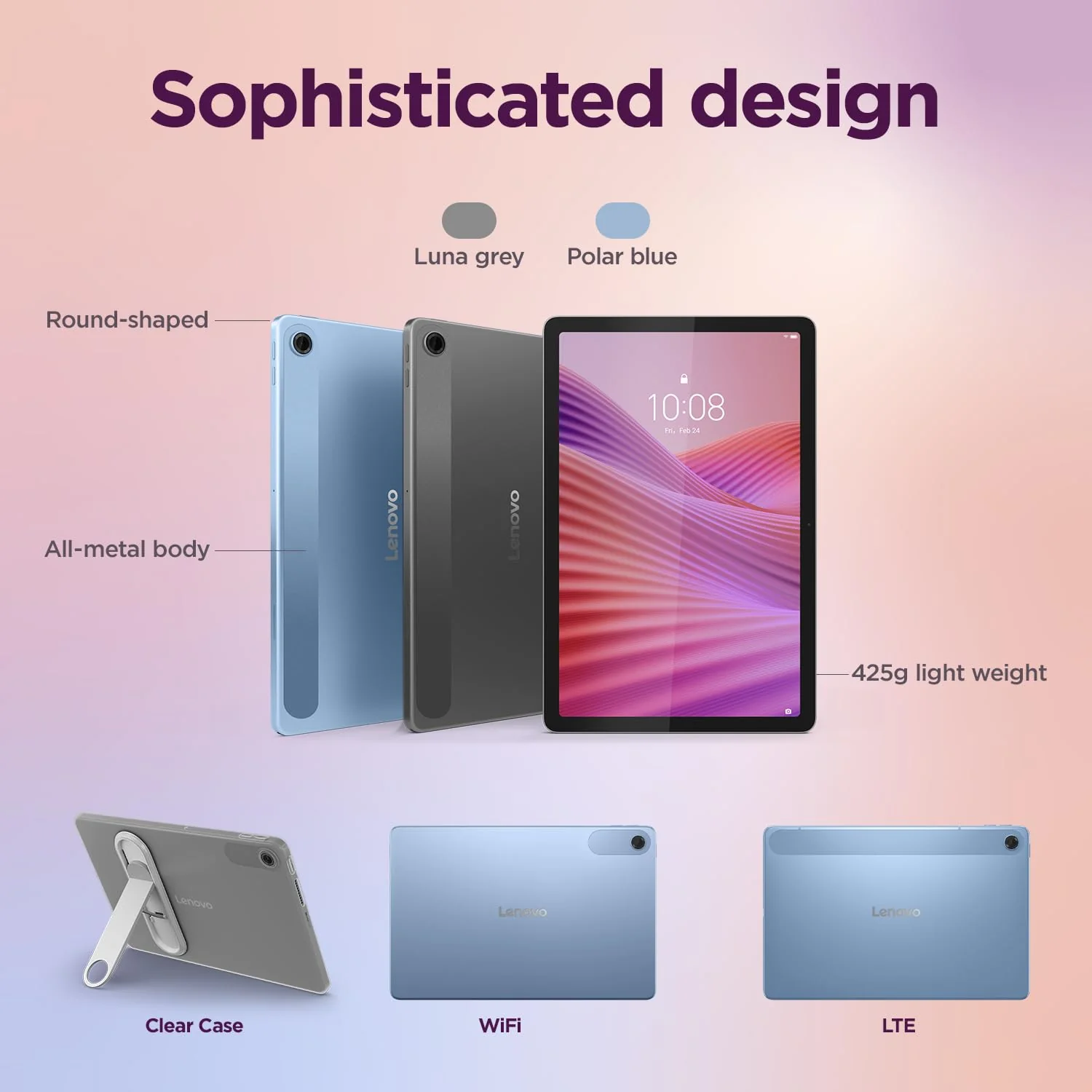 Lenovo Tab | 10.1" Display | Wi-Fi Only | 4 GB RAM + 64 GB ROM (Expandable up to 1 TB) | Metal Body | Dual Speakers with Dolby Atmos | Android 14 | Color: Luna Grey - Image 8