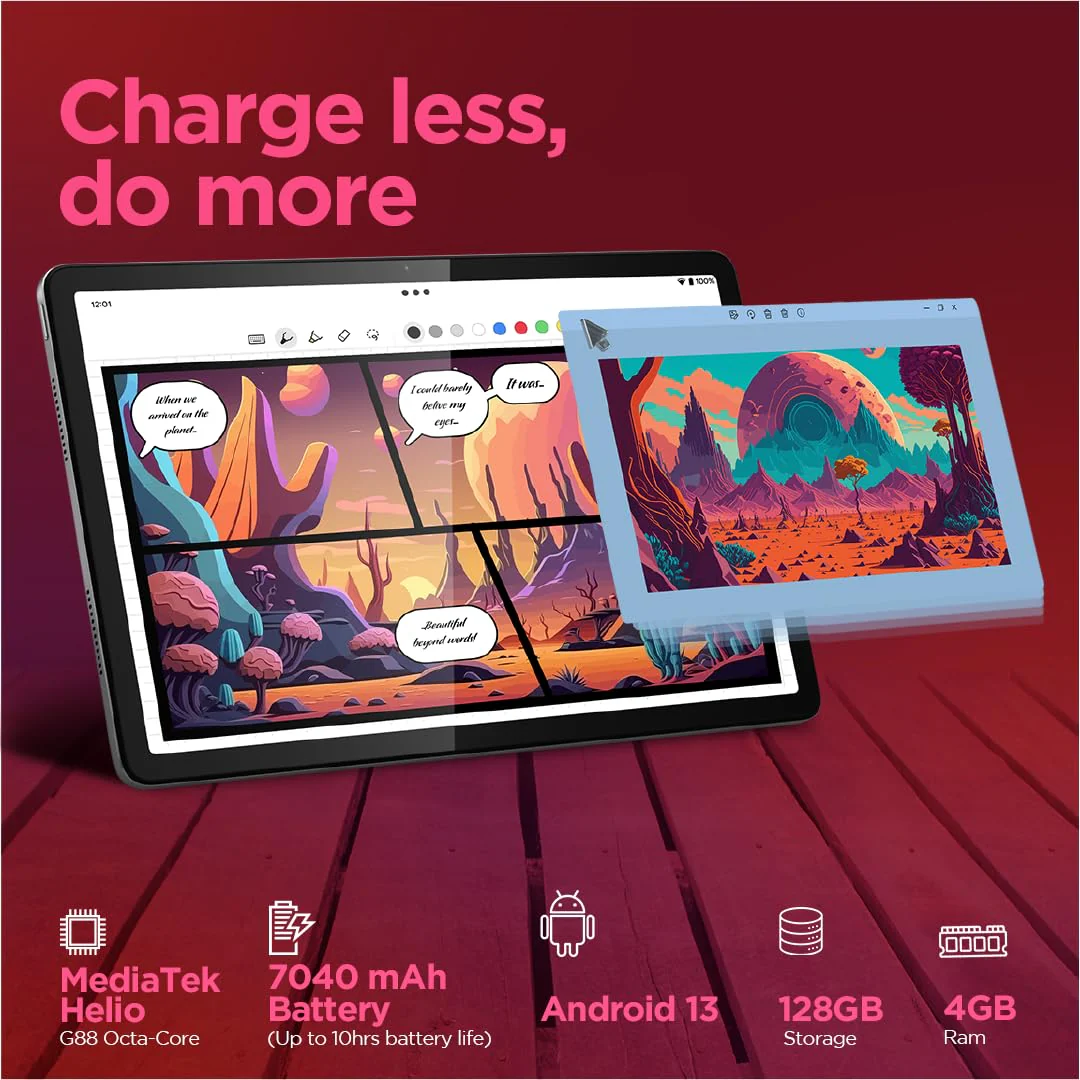Lenovo Tab M11 | Wi-Fi+ 4G (LTE) Connectivity | 11 Inch Screen | 90 Hz, 72% Ntsc, Fhd Display | Quad Speakers with Dolby Atmos | Octa-Core Processor | 13 MP Rear Camera, Green - Image 5