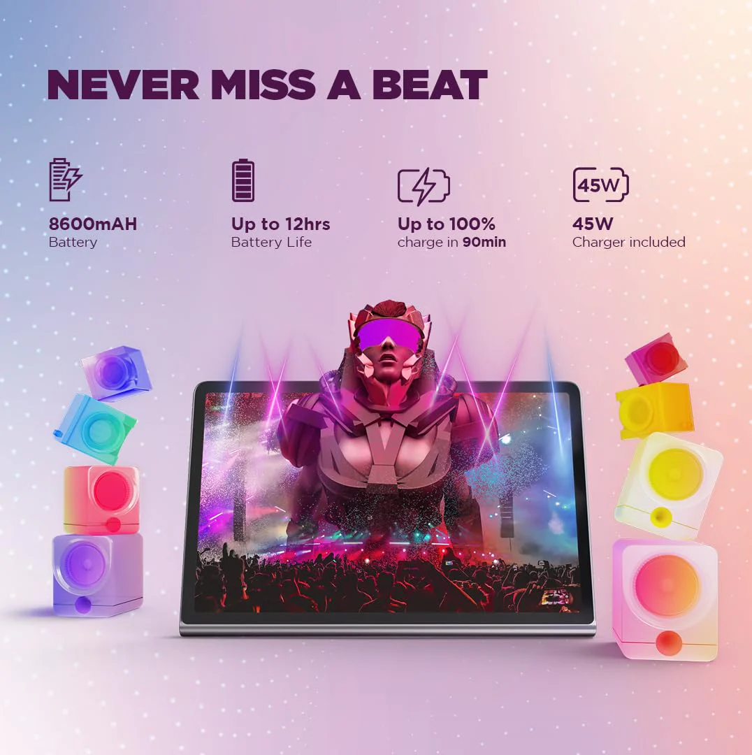 Lenovo Tab Plus with Octa JBL Hi-Fi Speakers| 11.5 Inch, 2K, 90 Hz Refresh| Wi-Fi Tablet| Android 14| 45 W Fast Charger| Built-in Kickstand| Color: Luna Grey - Image 3