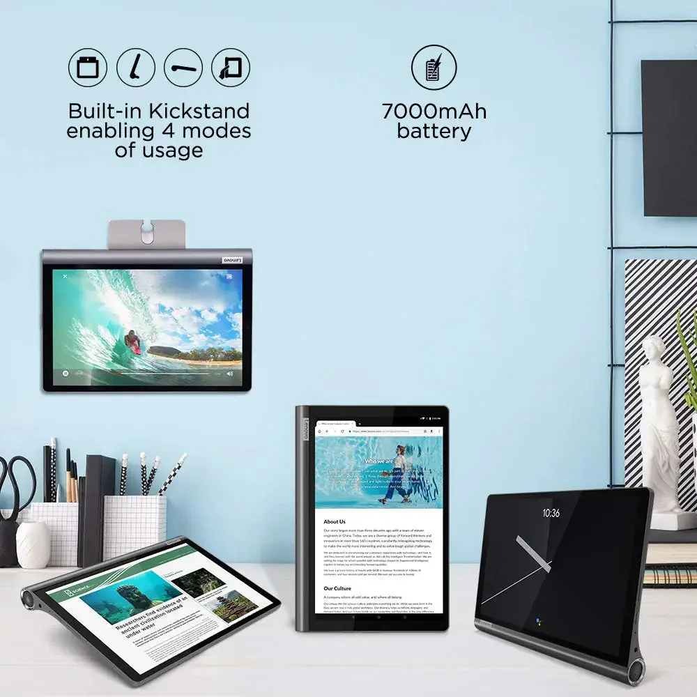 Lenovo Tab Yoga Smart Tablet with The Google Assistant (10.1 inch/25.65 cm, 4GB, 64GB, Wi-Fi + 4G LTE, Calling), Iron Grey - Image 3