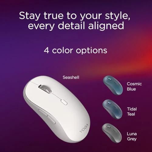 Lenovo Yoga Bluetooth Silent Mouse, 3 Level DPI Adjustment, 36 Month Battery Life, Bluetooth 5.3, 3 Device Paring, Whisper Quiet, Programmable Buttons, Smooth Finish, Luna Grey - Image 9