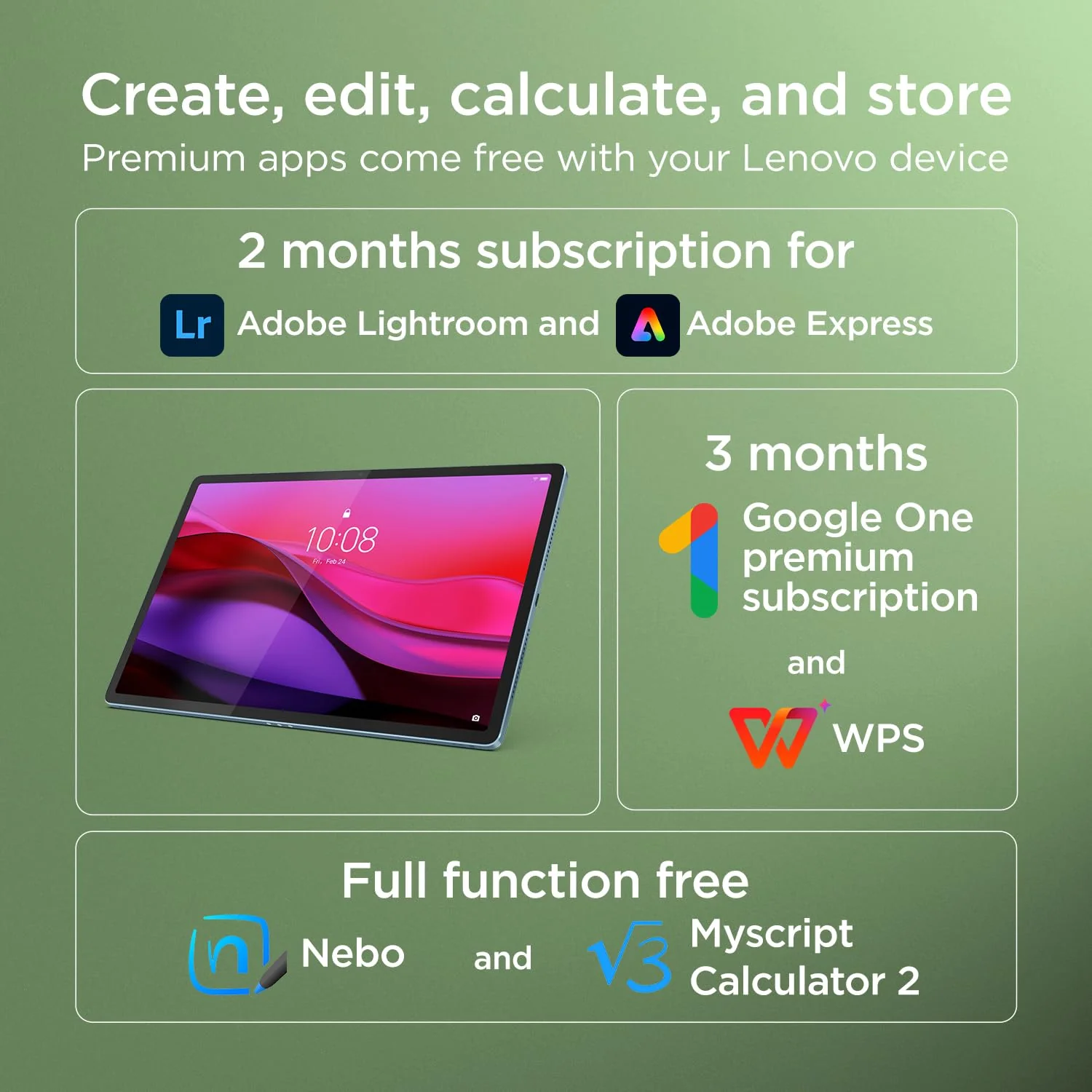 Lenovo Yoga Tab Plus Smartchoice AI Tablet with Pen + Keyboard |12.7" Display, 3K Resolution, 144 Hz|16GB RAM, 512GB ROM|Snapdragon 8 Gen 3|10200 mAh|6 Speakers|USB 3.0 with DP-Out|1Year ADP Free|Teal - Image 7