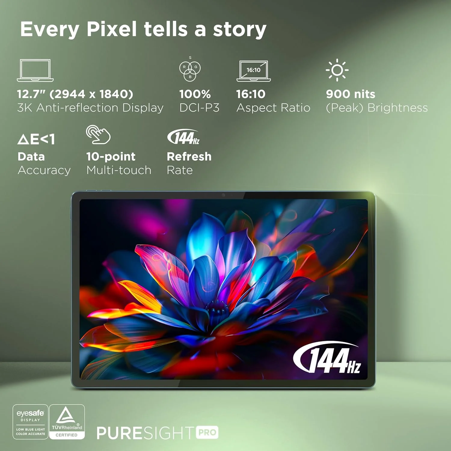 Lenovo Yoga Tab Plus Smartchoice AI Tablet with Pen + Keyboard |12.7" Display, 3K Resolution, 144 Hz|16GB RAM, 512GB ROM|Snapdragon 8 Gen 3|10200 mAh|6 Speakers|USB 3.0 with DP-Out|1Year ADP Free|Teal - Image 9