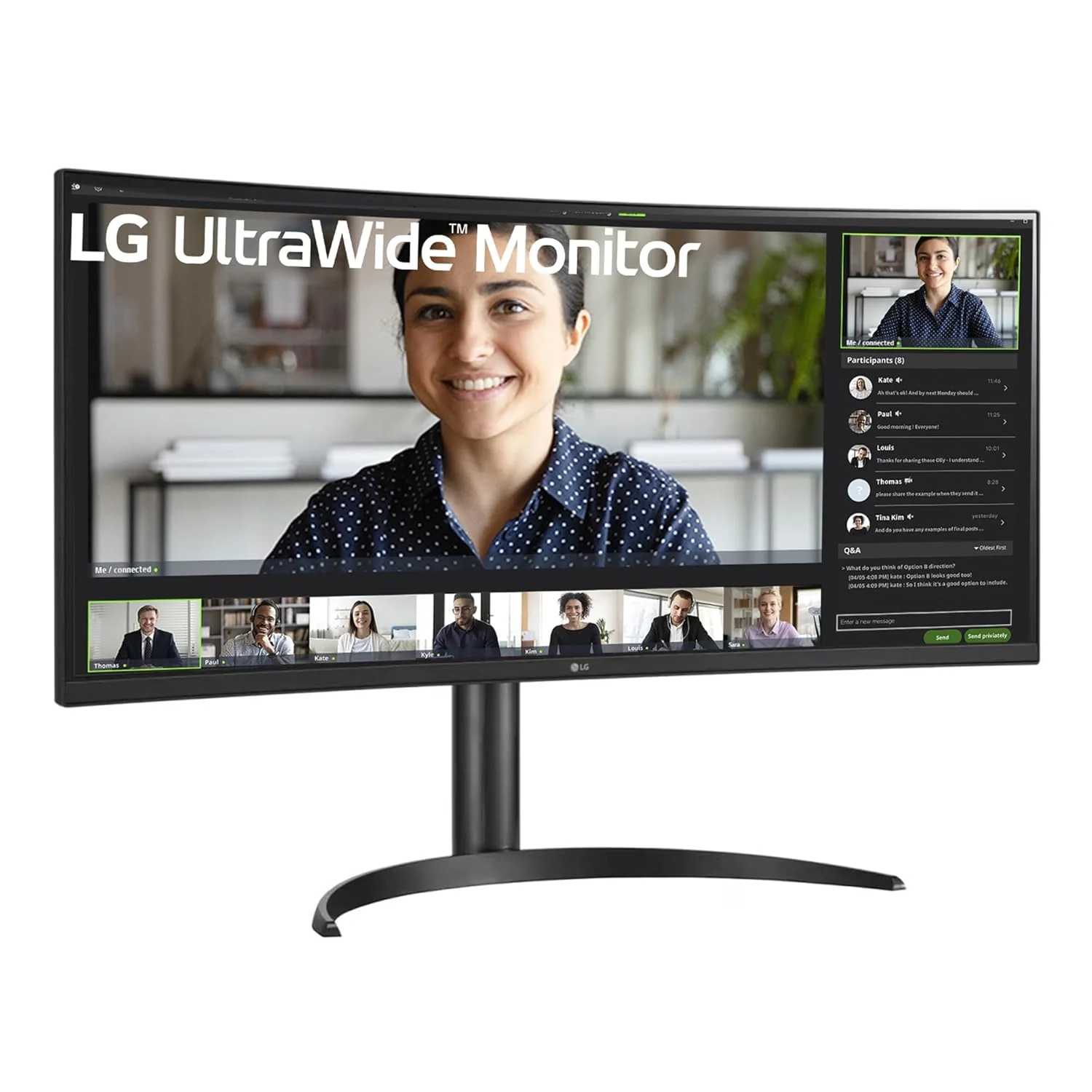 LG 34" (86.36 cm) 21:9 Curved UltraWide™ Monitor QHD (3440 x 1440), IPS, HDR 10, sRGB 99%, Speaker (7W x 2), Height Adjustment, HDMI, DP, USB-C with 90W PD, LAN (RJ45) Port, HP Out, 34WQ75C (Black)