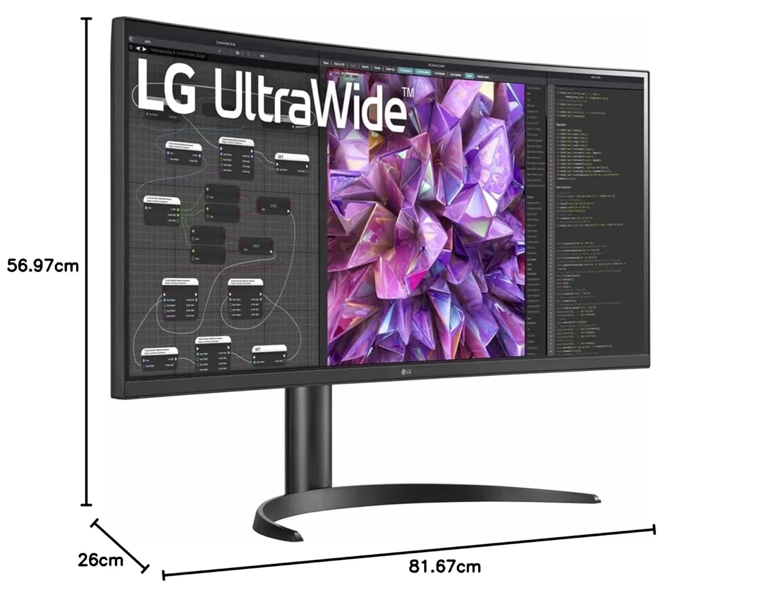 LG 34" (86.36 cm) 21:9 Curved UltraWide™ Monitor QHD (3440 x 1440), IPS, HDR 10, sRGB 99%, Speaker (7W x 2), Height Adjustment, HDMI, DP, USB-C with 90W PD, LAN (RJ45) Port, HP Out, 34WQ75C (Black) - Image 10