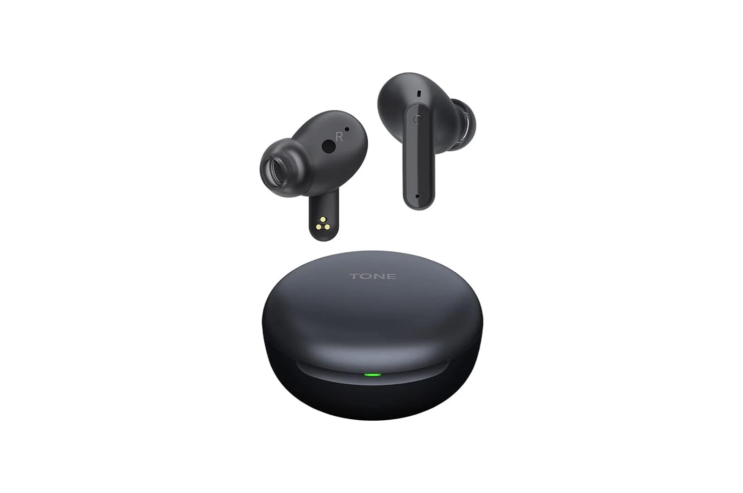 LG Tone Free FP5, Active Noise Cancellation, 22Hrs Battery,3D Sound, IPX4, Find My Earbuds, Fast Charging, Swift Pairing,Medical Grade Ear gels TONEFree App (Black)